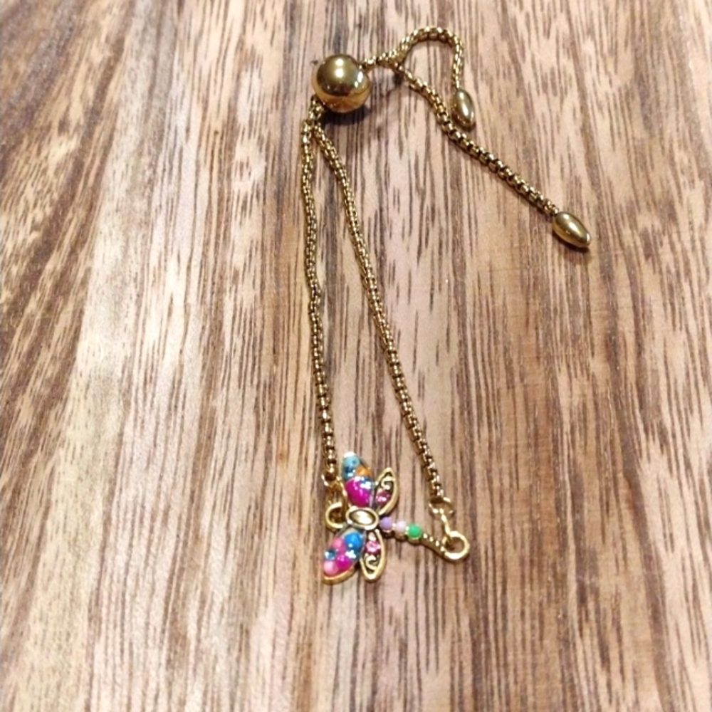 Artisan Made Dragonfly/Firefly Adjustable Bracelet - image 2